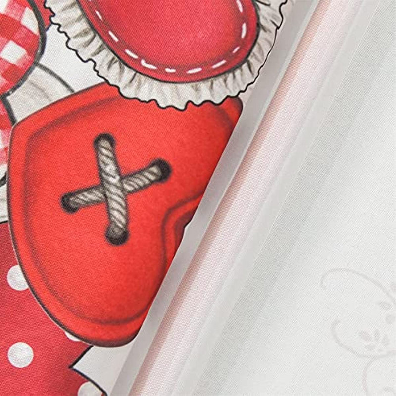 Szívgombok szerelem Valentin témájú téglalap terítő ünnepi vízálló asztaltakaró esküvői dekorációhoz partivacsora dekorációhoz