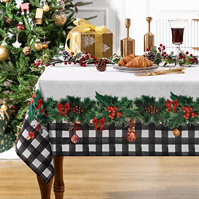 Ziemassvētku ziemeļbriežu un sniegpārsliņu dekorēšana Iegarenas galdauts Kāzu dekors Kafijas galdiņa dekors Ēdamistabas Ūdensizturīgs galdauts