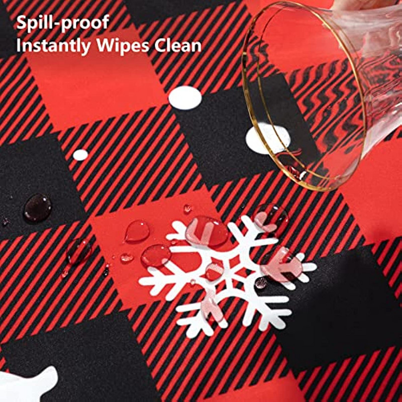 Ziemassvētku ziemeļbriežu un sniegpārsliņu dekorēšana Iegarenas galdauts Kāzu dekors Kafijas galdiņa dekors Ēdamistabas Ūdensizturīgs galdauts