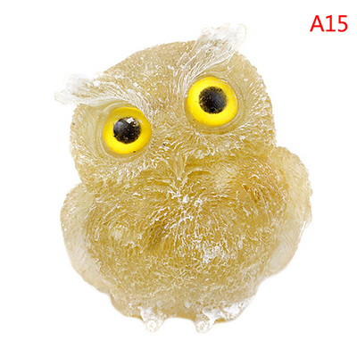 1Pcs Prirodni kristalni kamen Šljunak Sova Životinjski obrti Ručno izrađene male figurice DIY Dekor stola od smole Pokloni za uređenje doma