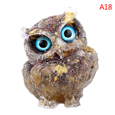 1Pcs Prirodni kristalni kamen Šljunak Sova Životinjski obrti Ručno izrađene male figurice DIY Dekor stola od smole Pokloni za uređenje doma
