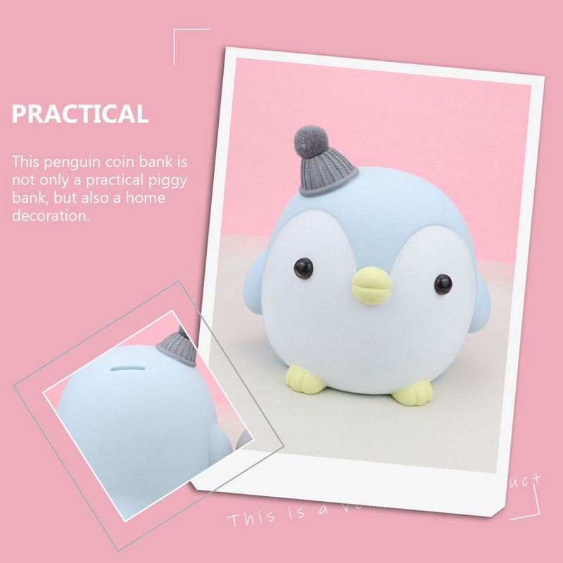 Pingvīnu cūciņa banka bērniem naudas kaste, radoša galda mini rotaļlietas, dzīvnieku monētas, jaukas vinila dekoratīvas mazas meitenes