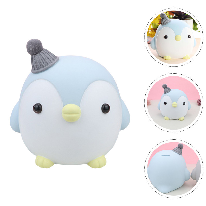 Pingvīnu cūciņa banka bērniem naudas kaste, radoša galda mini rotaļlietas, dzīvnieku monētas, jaukas vinila dekoratīvas mazas meitenes