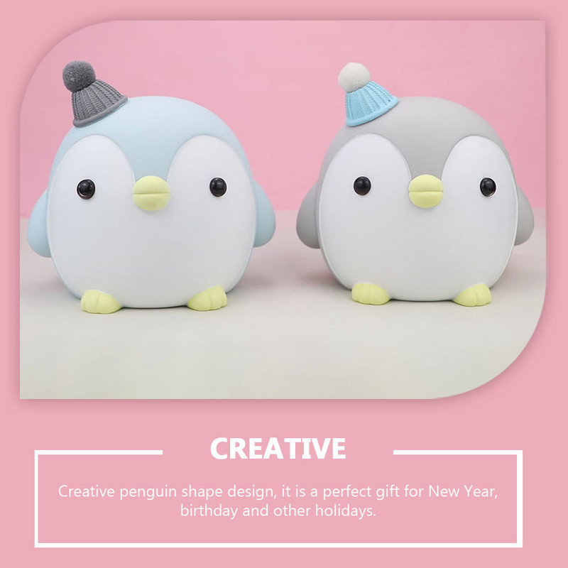 Pingvīnu cūciņa banka bērniem naudas kaste, radoša galda mini rotaļlietas, dzīvnieku monētas, jaukas vinila dekoratīvas mazas meitenes