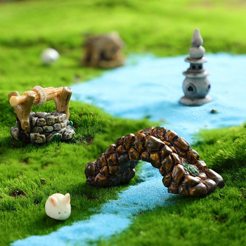 Micro Τοπίο Στολίδι Μινιατούρα Φάρου Νερό Πηγάδι Γέφυρα Vintage Σπίτι Fairy Garden Craft DIY Mini Home Decor Figurines