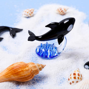 Μίνι ειδώλια θαλάσσιων ζώων Χειροποίητα γυάλινα στολίδια φάλαινας δολοφόνος Χαριτωμένα ζωηρά διασκεδαστικά δώρα όρκα για παιδιά Διακοσμητικά ενυδρείου σπιτιού