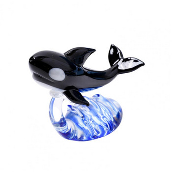 Μίνι ειδώλια θαλάσσιων ζώων Χειροποίητα γυάλινα στολίδια φάλαινας δολοφόνος Χαριτωμένα ζωηρά διασκεδαστικά δώρα όρκα για παιδιά Διακοσμητικά ενυδρείου σπιτιού