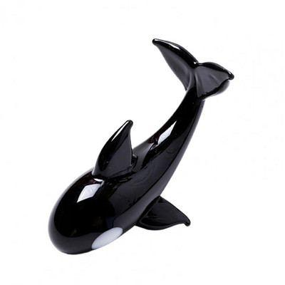 Mini jūros gyvūnų figūrėlės Rankų darbo stikliniai žudikų banginių papuošalai Mieli gyvi Orca Linksmos dovanos vaikams Namų akvariumo dekoravimo reikmenys