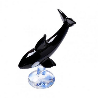 Mini jūros gyvūnų figūrėlės Rankų darbo stikliniai žudikų banginių papuošalai Mieli gyvi Orca Linksmos dovanos vaikams Namų akvariumo dekoravimo reikmenys