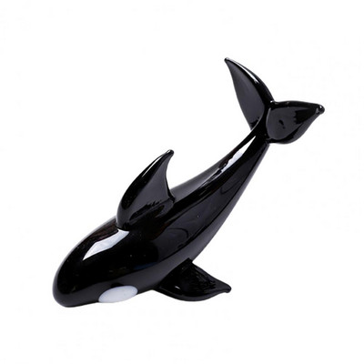 Mini jūros gyvūnų figūrėlės Rankų darbo stikliniai žudikų banginių papuošalai Mieli gyvi Orca Linksmos dovanos vaikams Namų akvariumo dekoravimo reikmenys
