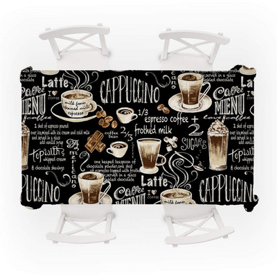 Kafijas raksts Modes galdauts Ūdensizturīgs pusdienu galds Kāzu ballīte Taisnstūrveida galdauts Svētku virtuves dekoru aksesuāri