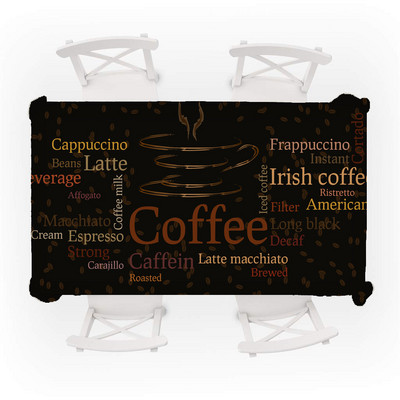 Kafijas raksts Modes galdauts Ūdensizturīgs pusdienu galds Kāzu ballīte Taisnstūrveida galdauts Svētku virtuves dekoru aksesuāri