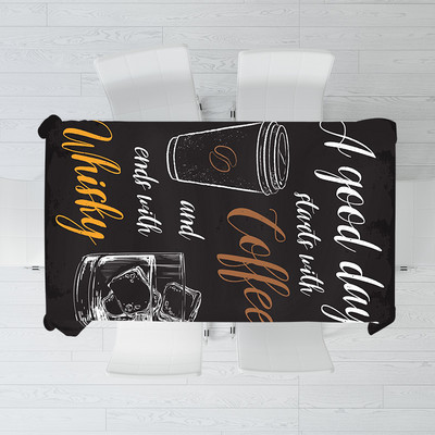 Kafijas raksts Modes galdauts Ūdensizturīgs pusdienu galds Kāzu ballīte Taisnstūrveida galdauts Svētku virtuves dekoru aksesuāri