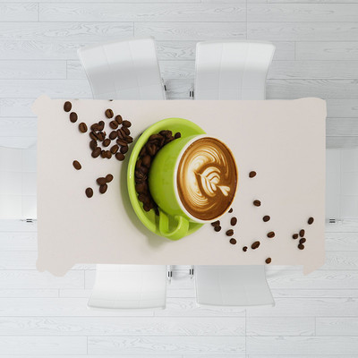 Kafijas raksts Modes galdauts Ūdensizturīgs pusdienu galds Kāzu ballīte Taisnstūrveida galdauts Svētku virtuves dekoru aksesuāri