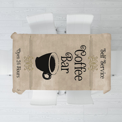 Kafijas raksts Modes galdauts Ūdensizturīgs pusdienu galds Kāzu ballīte Taisnstūrveida galdauts Svētku virtuves dekoru aksesuāri