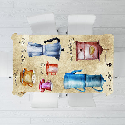 Kafijas raksts Modes galdauts Ūdensizturīgs pusdienu galds Kāzu ballīte Taisnstūrveida galdauts Svētku virtuves dekoru aksesuāri