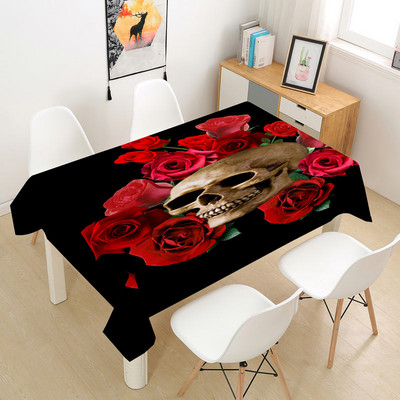 Sarkanās rozes galdauts kāzu dekorēšanai ballītes kafijas ballīšu galda noformējums Taisnstūra Valentīna galda pārklājums Nappe De Table