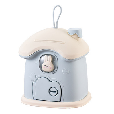 Jauka māja cūciņa banka Pārnēsājama kvadrātveida naudas banka Radoši darbvirsmas rotājumi monētas uzglabāšanas kastes bērniem dāvanu cūciņa banka ar atslēgu