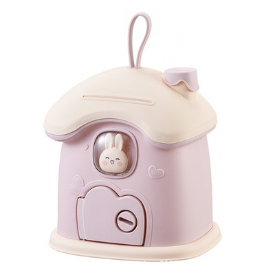 Jauka māja cūciņa banka Pārnēsājama kvadrātveida naudas banka Radoši darbvirsmas rotājumi monētas uzglabāšanas kastes bērniem dāvanu cūciņa banka ar atslēgu