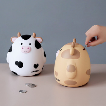 Cute Cow Vinyl Piggy Bank Κουτιά χρημάτων Αποθήκευση Παιδικά παιχνίδια Διακόσμηση σπιτιού Κουμπαράς χρημάτων Κουμπαράς γενεθλίων για παιδιά