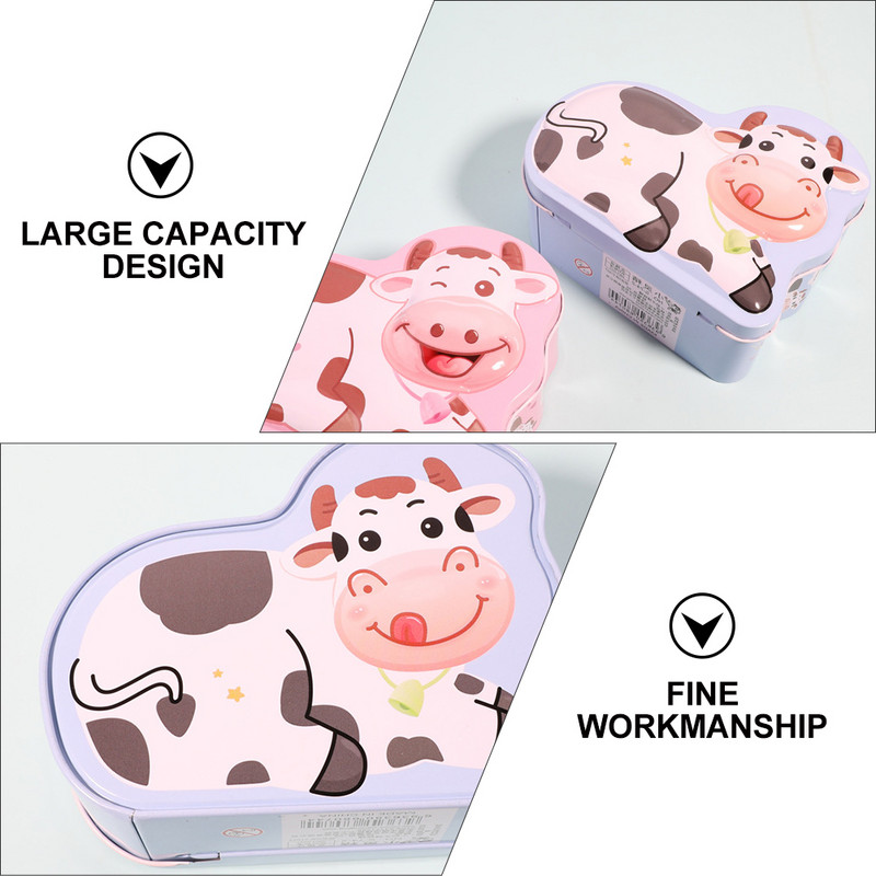 1 gab. Piena govs taupīšanas kaste cūciņa banka, skārda naudas kaste, naudas uzglabāšanas tvertne