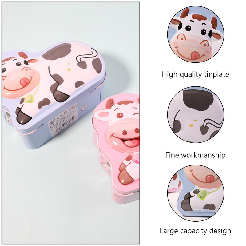 1 gab. Piena govs taupīšanas kaste cūciņa banka, skārda naudas kaste, naudas uzglabāšanas tvertne