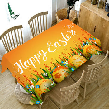 Easter Bunny Egg Print Τραπεζομάντηλο Αδιάβροχο κάλυμμα τραπεζιού Διακοσμητικό γιορτινό πάρτι γάμου Αξεσουάρ Διακόσμηση τραπεζαρίας