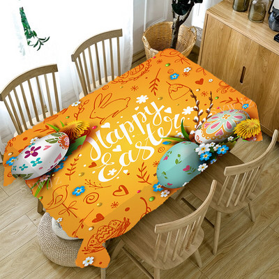 Lieldienu zaķa olu apdruka Galdauts Ūdensizturīgs galda pārklājs Svētku ballītes Kāzu dekors Ēdamgalda dekorēšanas piederumi