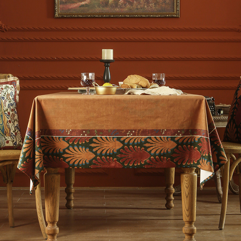 Amerikāņu modes galds ūdensnecaurlaidīgs ēdamistabas galdauts Viegls luksusa Eiropas galdauts Retro Senior Sense taisnstūrveida mājas dekors