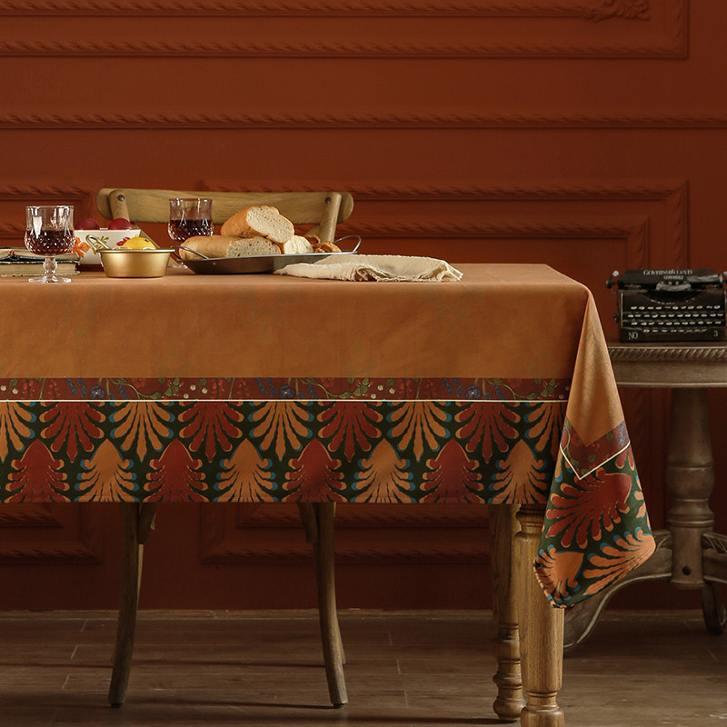 Amerikāņu modes galds ūdensnecaurlaidīgs ēdamistabas galdauts Viegls luksusa Eiropas galdauts Retro Senior Sense taisnstūrveida mājas dekors