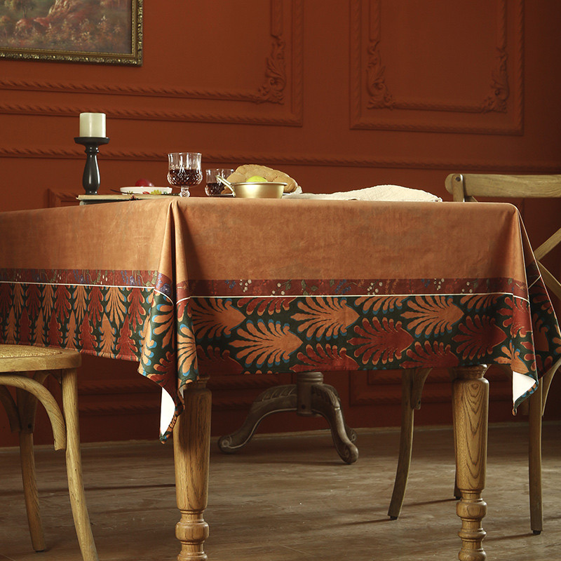 Amerikāņu modes galds ūdensnecaurlaidīgs ēdamistabas galdauts Viegls luksusa Eiropas galdauts Retro Senior Sense taisnstūrveida mājas dekors