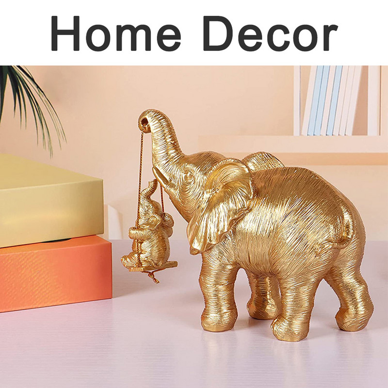 Veiksmes galds Ziloņa statuja figūriņa grāmatu plauktam Sveķu mājas dekors Dzīvojamās istabas Dzīvnieki Kolekcionējami Biroja Mamma Dāvanas Ornaments