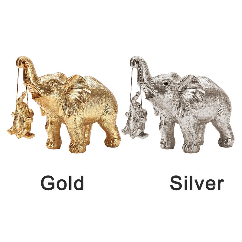 Veiksmes galds Ziloņa statuja figūriņa grāmatu plauktam Sveķu mājas dekors Dzīvojamās istabas Dzīvnieki Kolekcionējami Biroja Mamma Dāvanas Ornaments