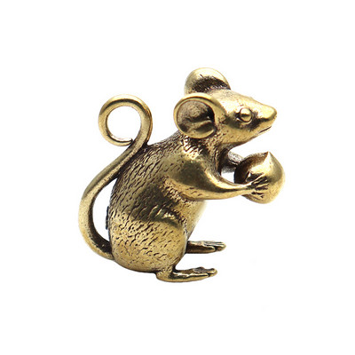 Varš Jauka Pele Persika Miniatūras Figūriņas Tēja Mājdzīvnieku Galds Rotājumi Amatniecība Misiņš Dzīvnieks Žurka Statuja Mājas Dekorācijas Aksesuāri