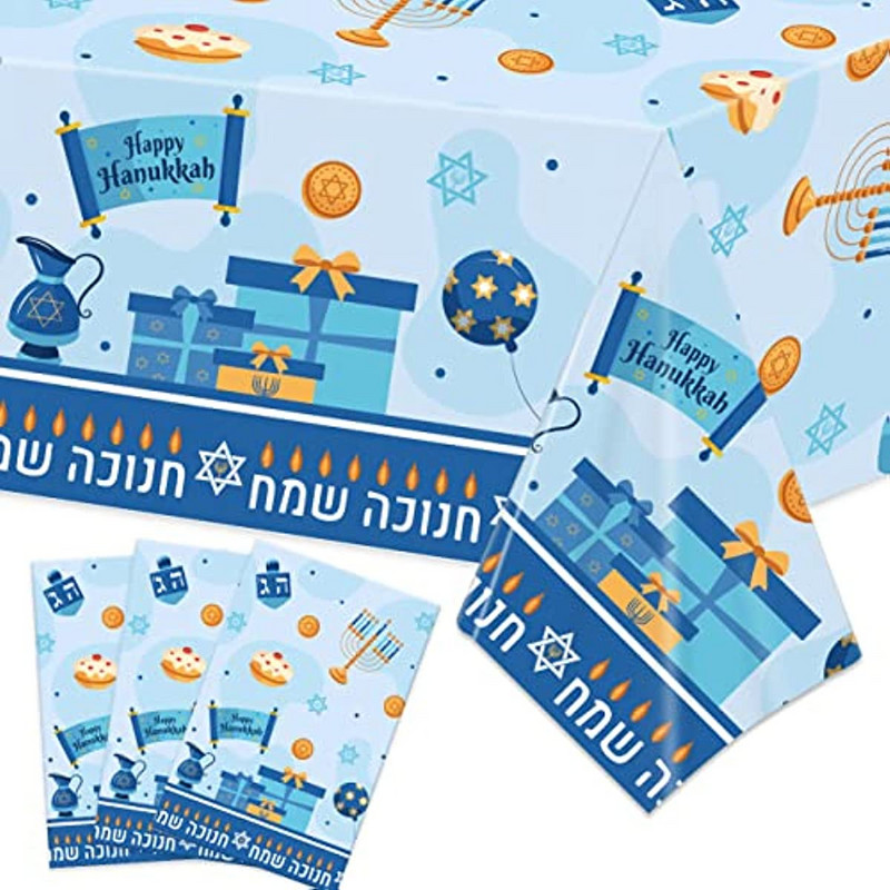 Hanuka dekoracija Stolnjak protiv mrlja Menora Davidova zvijezda Židovski festival Blagdanski dekor Dekoracija blagovaonice za kućnu zabavu