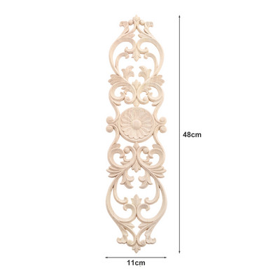 Lemn stejar flori Onlay Decal Colț Applique pentru mobilier de casă Decor Decorativ Lemn sculptat Aplic lung Decorare vintage