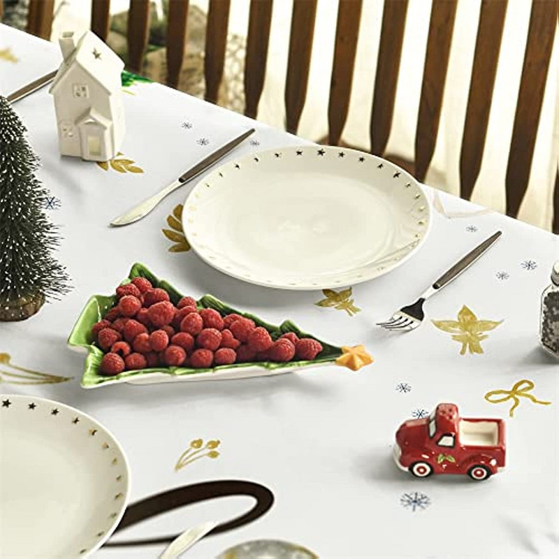 Ziemassvētku taisnstūra galdauts mājas dekorēšana Riekstkodis Ziemas ziemas galdauts svētku galda pārklājs ballīšu vakariņu dekorēšanai