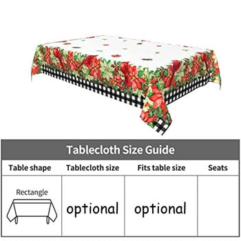 Коледна коледна звезда с правоъгълна покривка за маса Парти декорации Водоустойчива трапезна маса Покривка Покривка за маса за кухня