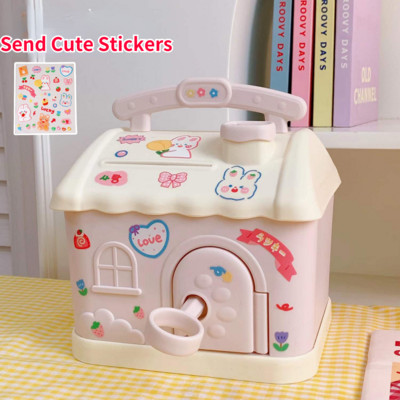 Kawaii malacpersely anime rajzfilm aranyos szögletes perselyek malacpersely zárral és kulccsal jegyzetekhez gyerekeknek Karácsonyi újévi ajándék 2022