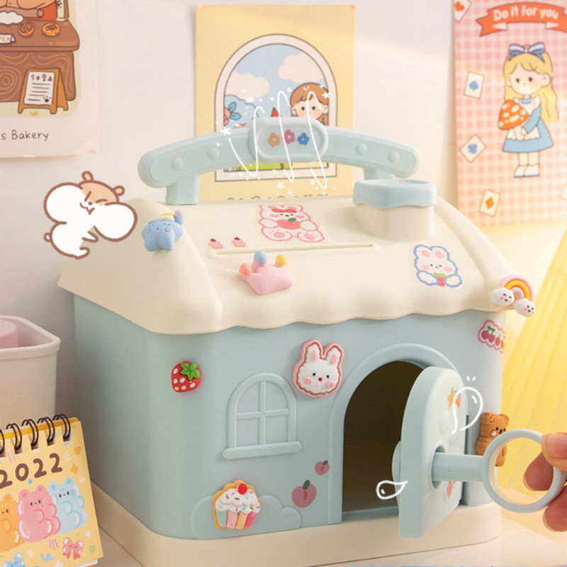 Kawaii malacpersely anime rajzfilm aranyos szögletes perselyek malacpersely zárral és kulccsal jegyzetekhez gyerekeknek Karácsonyi újévi ajándék 2022