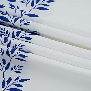Μπλε και άσπρο Διακόσμηση με φύλλα Ορθογώνιο αδιάβροχο τραπεζομάντιλο Διακόσμηση γάμου Διακόσμηση τραπεζαρίας παραμονής Πρωτοχρονιάς Τραπεζομάντιλο που πλένεται
