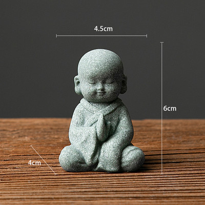 Väikesed mungakujukesed Buddha vaigust Käsitöö Kirjutuslaud Miniatuurid Kujud Kaunistused Munk Koduaed Bonsai Haljastuskaunistus