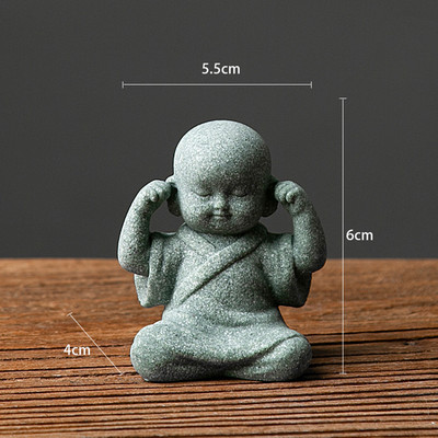 Väikesed mungakujukesed Buddha vaigust Käsitöö Kirjutuslaud Miniatuurid Kujud Kaunistused Munk Koduaed Bonsai Haljastuskaunistus
