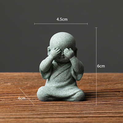 Väikesed mungakujukesed Buddha vaigust Käsitöö Kirjutuslaud Miniatuurid Kujud Kaunistused Munk Koduaed Bonsai Haljastuskaunistus