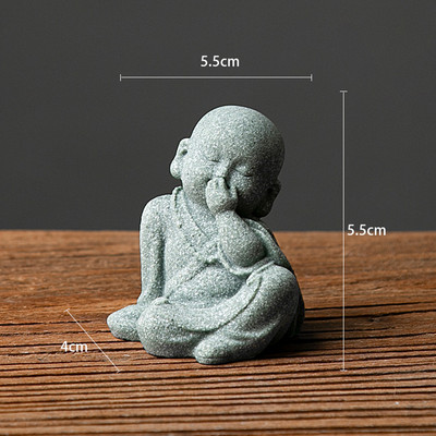 Väikesed mungakujukesed Buddha vaigust Käsitöö Kirjutuslaud Miniatuurid Kujud Kaunistused Munk Koduaed Bonsai Haljastuskaunistus