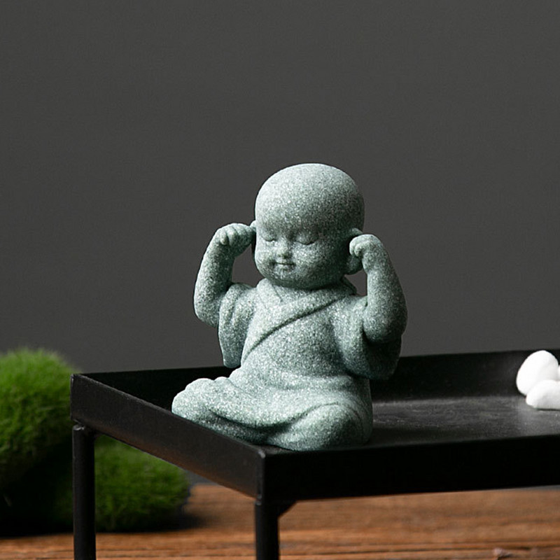 Väikesed mungakujukesed Buddha vaigust Käsitöö Kirjutuslaud Miniatuurid Kujud Kaunistused Munk Koduaed Bonsai Haljastuskaunistus