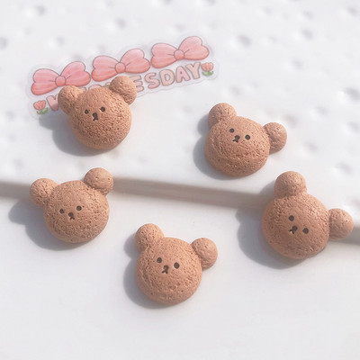 10 bucăți drăguț urs iepure biscuiți cu spatele plat Caboșoane din rășină centru de arc de păr ornamente DIY pentru album de albume decor telefon