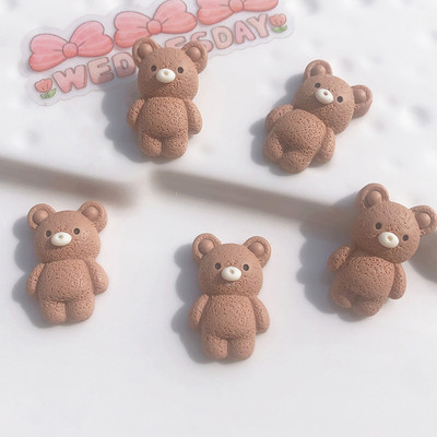 10 bucăți drăguț urs iepure biscuiți cu spatele plat Caboșoane din rășină centru de arc de păr ornamente DIY pentru album de albume decor telefon