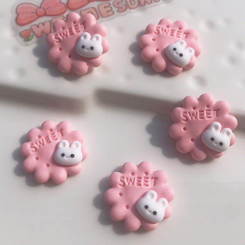 10 bucăți drăguț urs iepure biscuiți cu spatele plat Caboșoane din rășină centru de arc de păr ornamente DIY pentru album de albume decor telefon