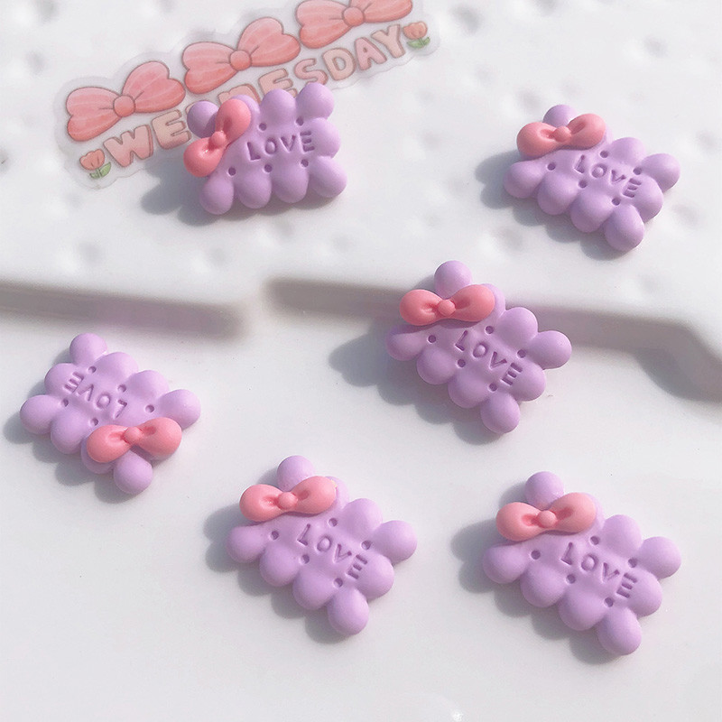 10 bucăți drăguț urs iepure biscuiți cu spatele plat Caboșoane din rășină centru de arc de păr ornamente DIY pentru album de albume decor telefon